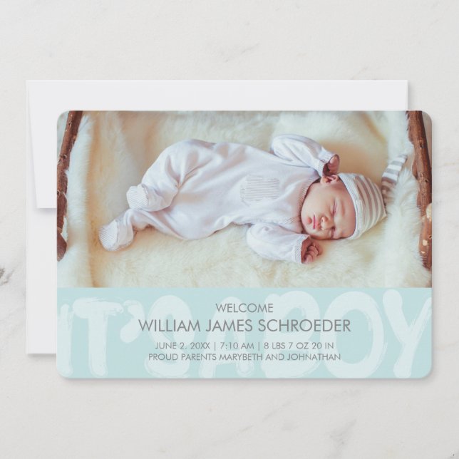Graffiti Blue Baby Faire-part de naissance Card (Devant)
