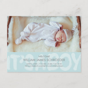Graffiti Blue Baby Faire-part de naissance Carte p