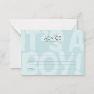 Graffiti Blue Baby Shower Advice Card For Mom