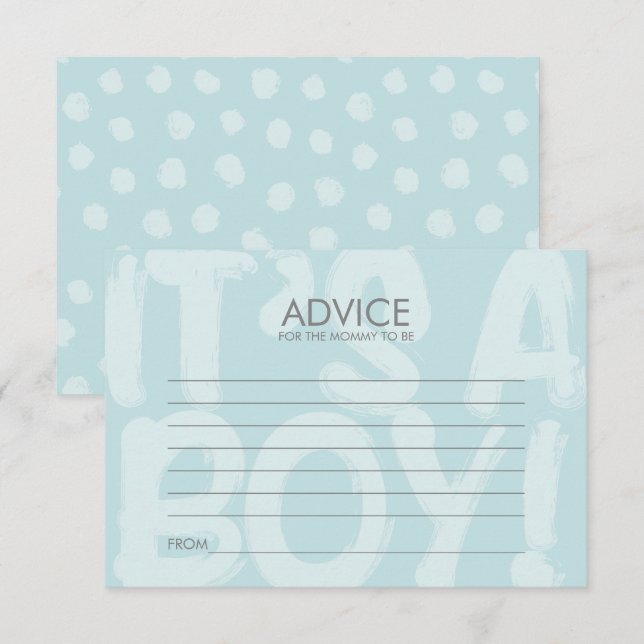 Graffiti Blue Baby shower carte conseil pour maman (Devant / Derrière)