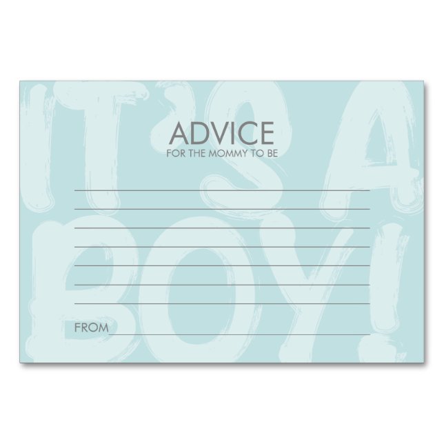 Graffiti Blue Baby shower carte conseil pour maman (Devant)