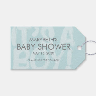 Graffiti Blue Baby Shower Favour Gift Tag