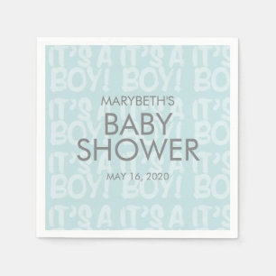 Graffiti Blue Baby Shower Paper Napkin