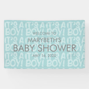 Graffiti Blue Baby Shower Welcome Banner
