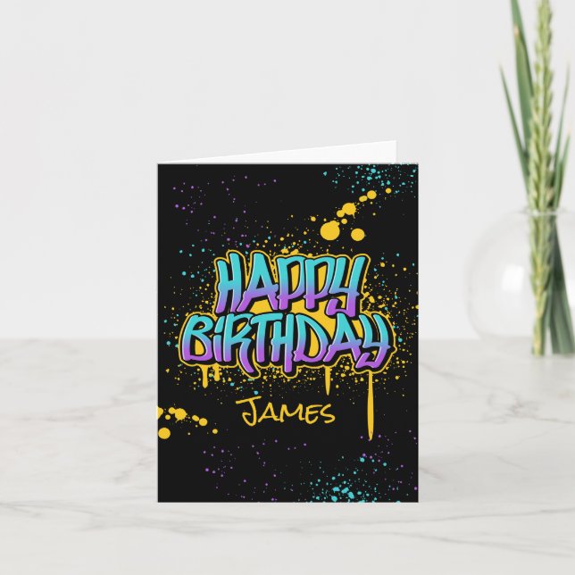 Graffiti Bonne carte d'anniversaire (Devant)