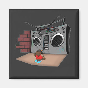 Graffiti Boom Box Break Dance Cartoon  Magnet