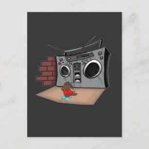 Graffiti Boom Box Break Dance Cartoon  Postcard