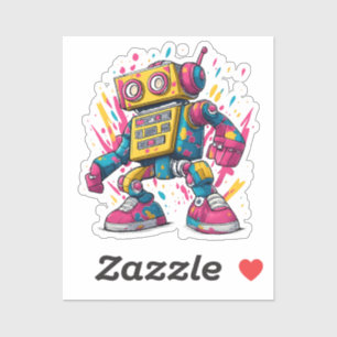 Graffiti Bot – Autocollant de robot de dessin anim