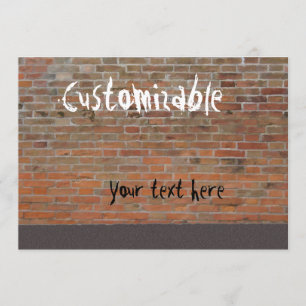 Graffiti Brick Wall Customizable Invitation