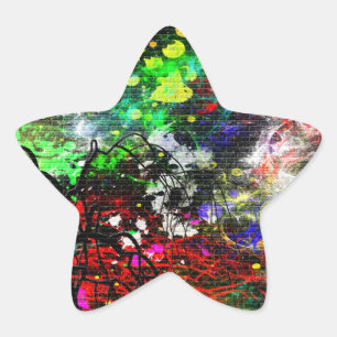 Graffiti Brick Wall Star Sticker