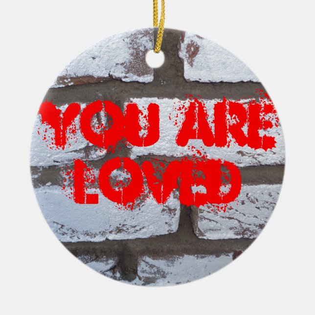 Graffiti Bricks Ceramic Ornament (Front)