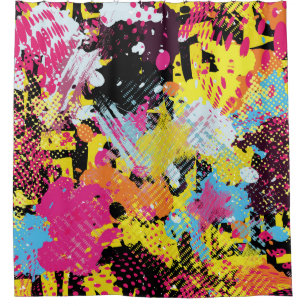 Graffiti bright psychedelic seamless pattern illus
