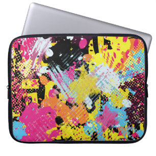 Graffiti bright psychedelic seamless pattern illus laptop sleeve