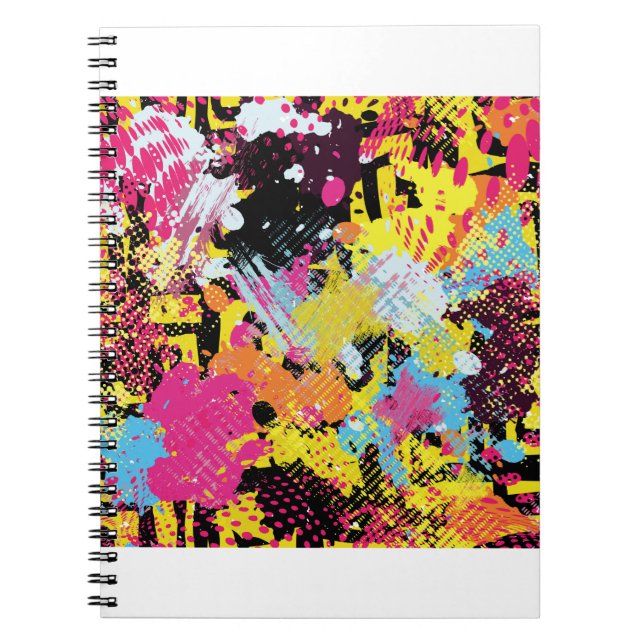 Graffiti bright psychedelic seamless pattern illus notebook (Front)
