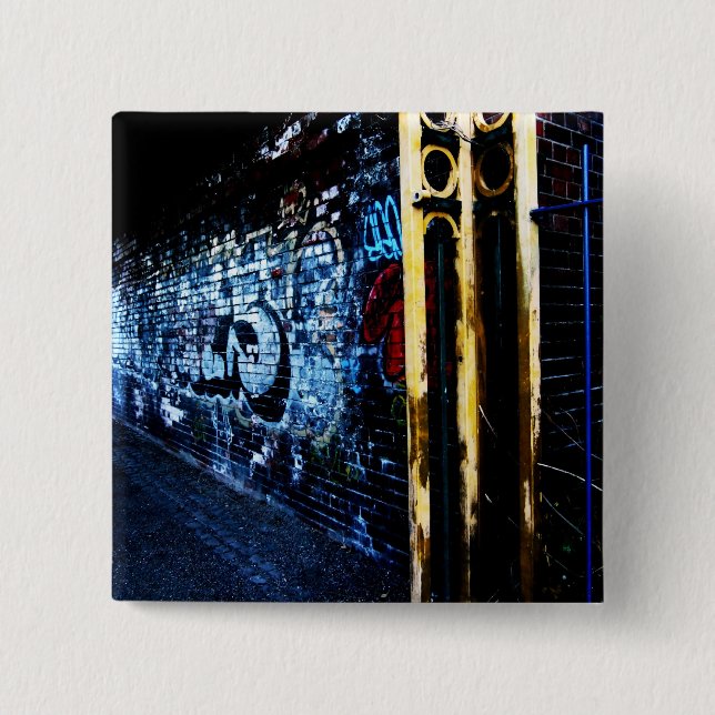 Graffiti by Night 2 Inch Square Button (Front)