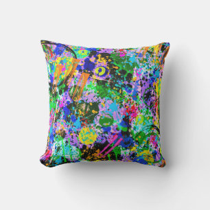 Graffiti Carnival Throw Pillow