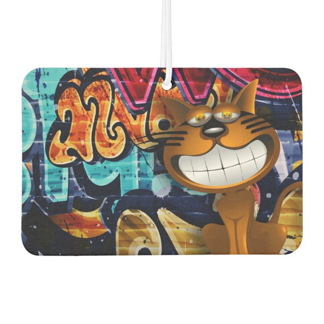 Graffiti Cat Air Freshener (Front)