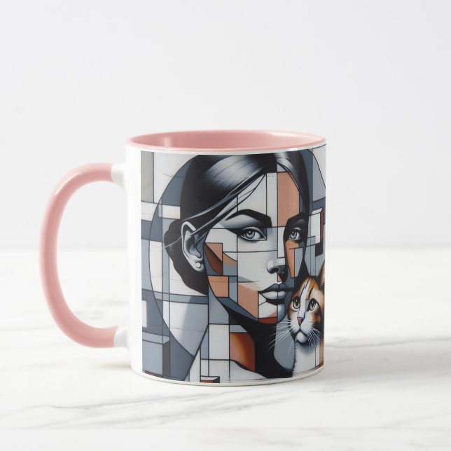 Graffiti Cat Lady Mug (Left)