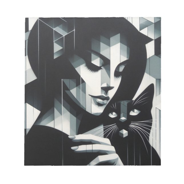 Graffiti Cat Lady Notepad (Front)
