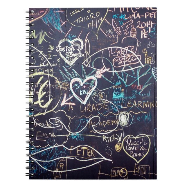 Graffiti chalkboard blackboard love notebook (Front)