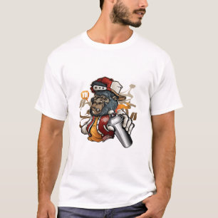 Graffiti character gorilla holding a spray paint T-Shirt