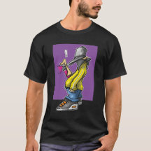 Graffiti Character spray paint artist purple