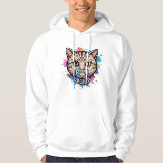 Graffiti Chat visage Sweat - shirt à capuche