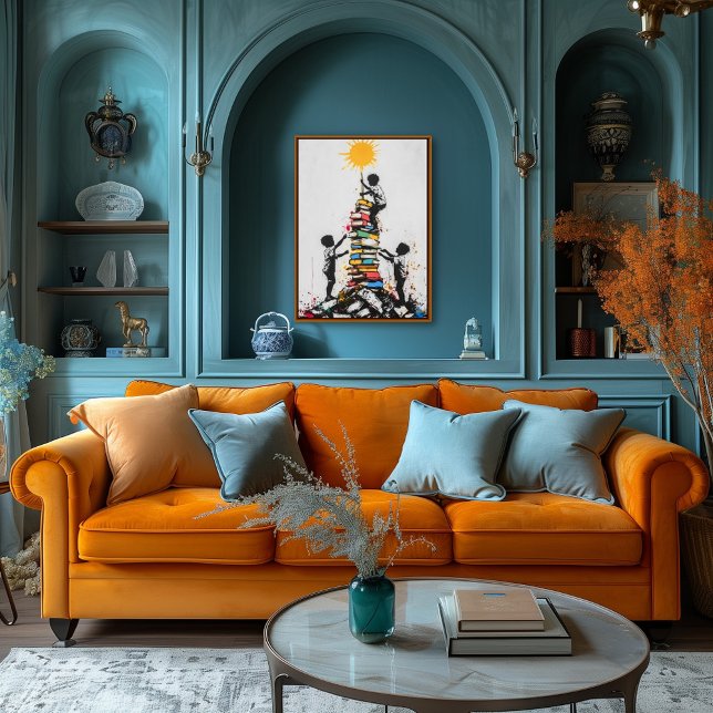 Graffiti Children Climbing Books – Urban Protest Poster (Creator Uploaded)