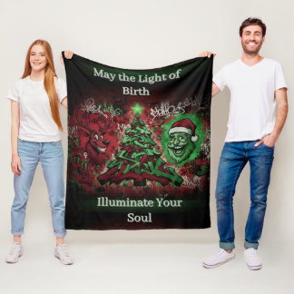 Graffiti Christmas Fleece Blanket 50x60