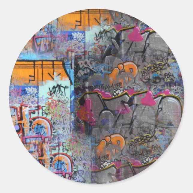graffiti classic round sticker (Front)
