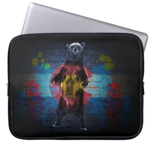 Graffiti Colorado flag bear laptop sleeve
