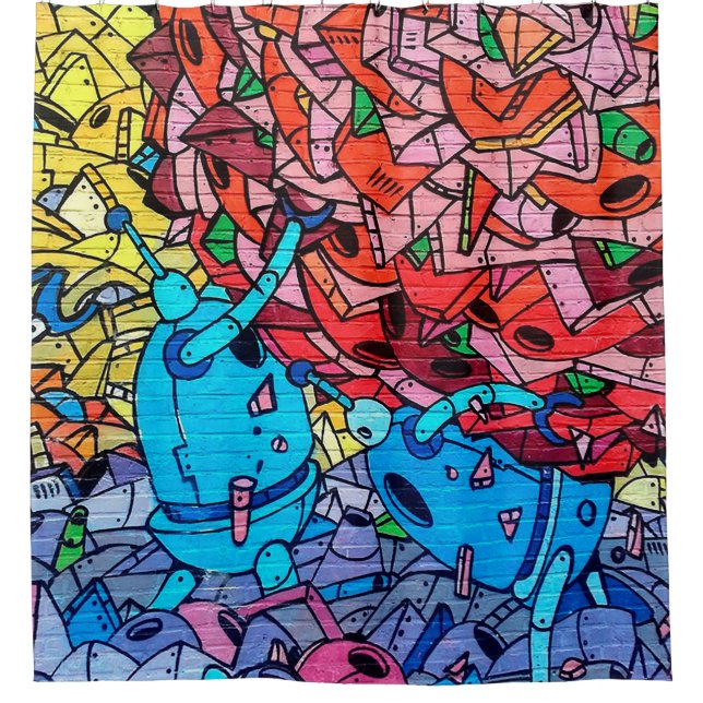 Graffiti coloré Street Art Douche rideau (Devant)