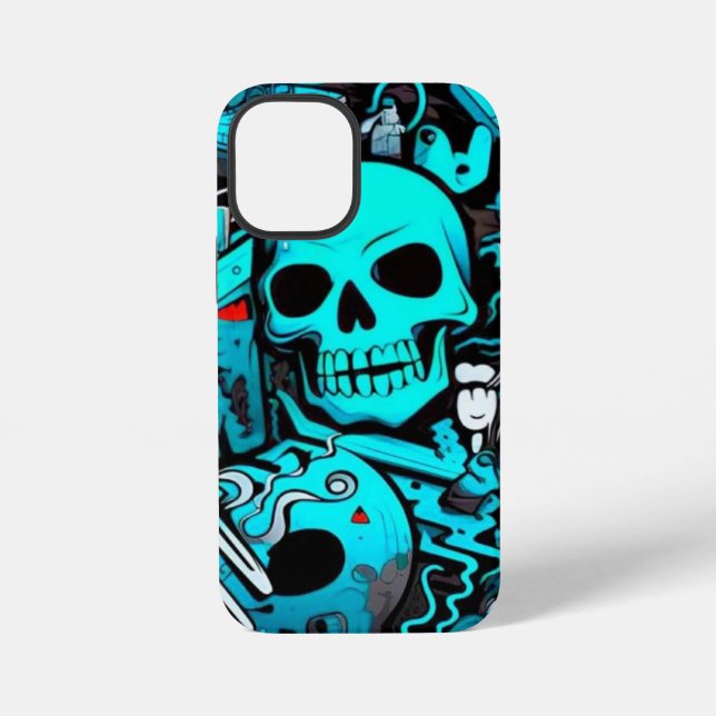 Graffiti colourful iPhone 12 Mini Tough Case, Glos Case (Back)