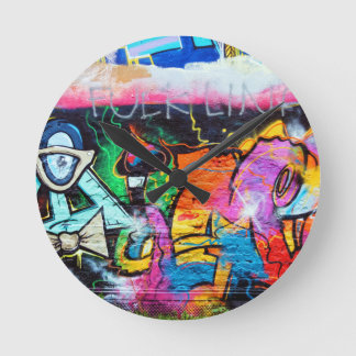 graffiti Colours Art Painting Round Clock