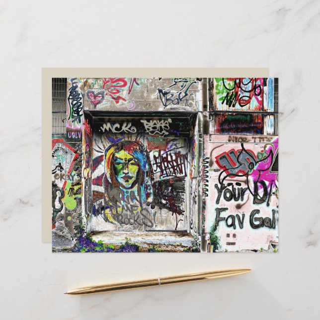 Graffiti Cool Decorative Urban Street Grunge Art (Front/Back In Situ)