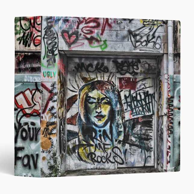 Graffiti Cool Modern Urban Street Art Binder (Front/Spine)