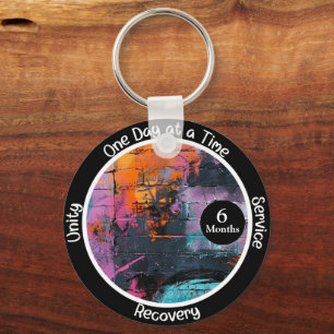 Graffiti Custom Recovery Milestone Gift  Keychain