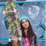 Graffiti Dance Hip Hop Pattern Urban Skateboard<br><div class="desc">This design was created though digital art. It may be personalized by choosing the customize further option.
Contact me at colorflowcreations@gmail.com if you with to have this design on another product.
See more of my creations or follow me at www.facebook.com/colorflowcreations, www.instagram.com/colorflowcreations, www.twitter.com/colorflowart, and www.pinterest.com/colorflowcreations.</div>