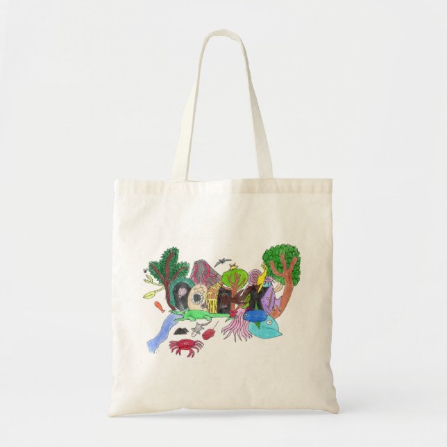 Graffiti Design #1 'ROCK' en couleur sur Sac fourr (Devant)