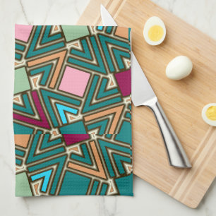 Graffiti Explosion Modern Geometric Pattern  Kitchen Towel