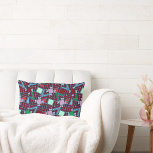 Graffiti Explosion Modern Geometric Pattern  Lumbar Pillow