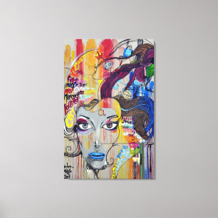 Graffiti Face Canvas Print