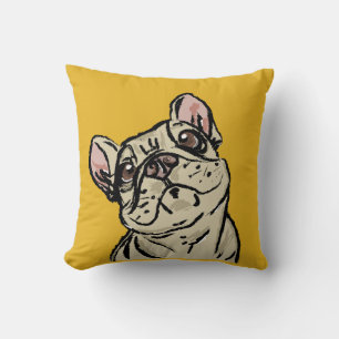 Graffiti French bulldog Throw Pillow