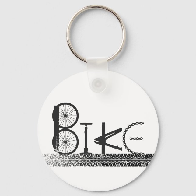 Graffiti from Bike Parts with Tire Tracks Keychain (Front)