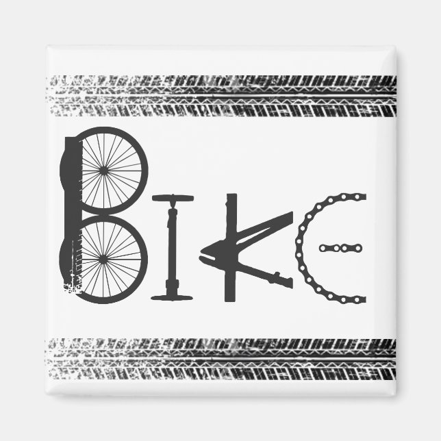 Graffiti from Bike Parts with Tire Tracks Magnet (Front)