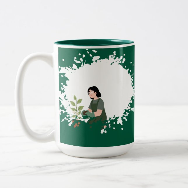 Graffiti & Garden Two-Tone Coffee Mug (Left)