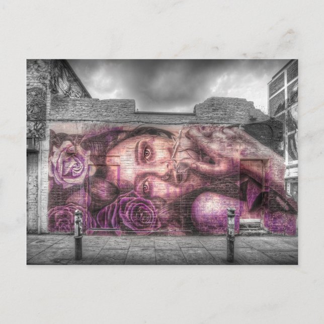 Graffiti Girl, Shoreditch London Postcard (Front)