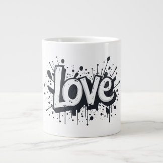 Graffiti Graffiti Monochrome Love Tag Large Coffee Mug