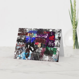Graffiti i love life Blank Greeting Card