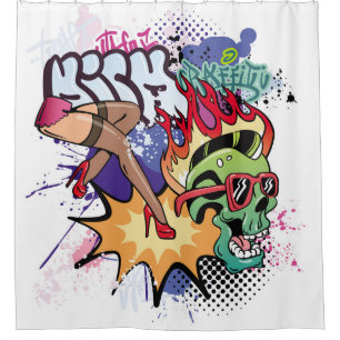 Graffiti illustration with street graffiti letters